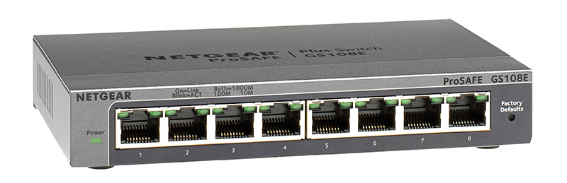 NETGEAR ProSafe® GS108E Plus 8-port Gigabit Ethernet ...